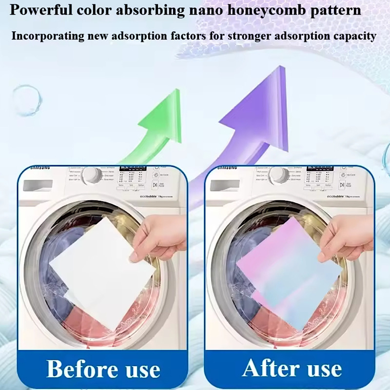 پد جذب کننده رنگ شستشوی لباس بسته 50 عددی